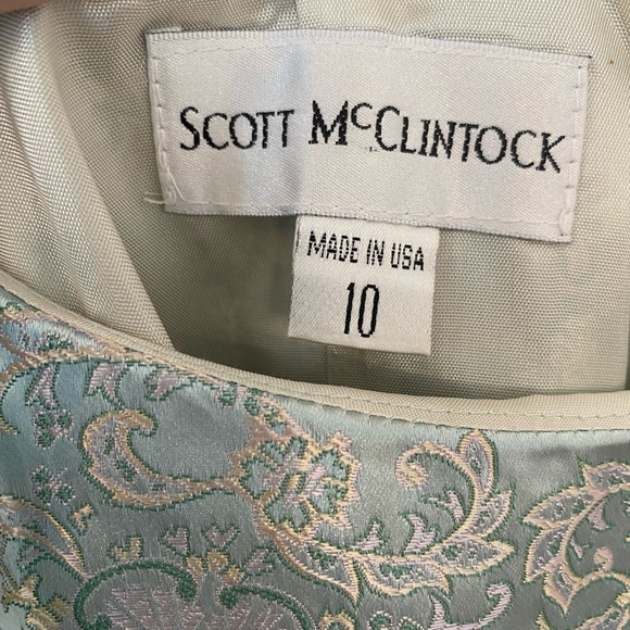 Scott McClintock Blue Vintage 1990s Satin Dress Size 10 Evening Prom Cocktail - Picture 8 of 8